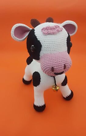 Sevimli Inek Organik Amigurumi Örgü Oyuncak