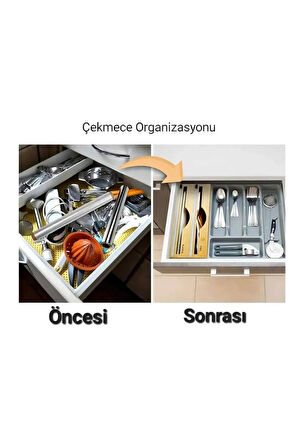 safestore 2'li Bambu Organizer Streç Ve Folyo Kesici, Bambu Streçlik Ve Folyo Kesici 2 Bölmeli