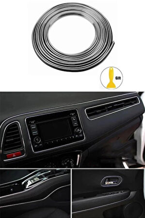 safestore Krom Trim Fitil Yeni Nesil Araç Içi Ip Şerit Balık Sırtı Nikelajlı 5 Metre