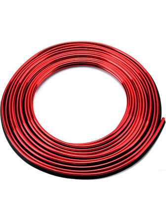 safestore Kırmızı Trim Fitil Yeni Nesil Araç Içi Ip Şerit Balık Sırtı Nikelajlı 5 Metre