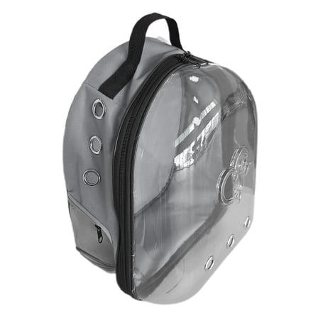 Kalpli Patili Astronot Şeffaf Taşıma Sırt Çantası Gri 24x32x42 cm - SF-ASTRNTKLP-GR