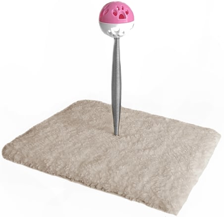 Yaylı Toplu Hacıyatmaz Kedi Aktivite Oyuncağı 16-20 cm Krem Rengi - SF-HCYTMZ-KRM
