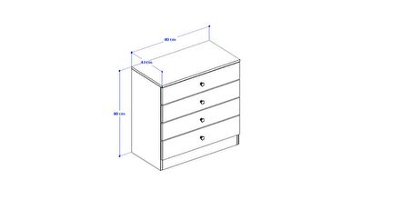 Berlin Şifonyer - 4 Çekmeceli