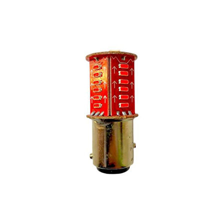 Motolider Stop Ampül Çift Duy Şaşı 12v 30 Çakarlı Kayar Kırmızı