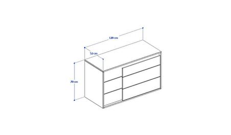 Venge Şifonyer 3 Çekmeceli - Atlantik Çam