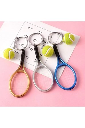 Gerçekçi Tenis Raketi Tasarımlı Şık Anahtarlık Kolye Çanta Süsü Tennis Keychain