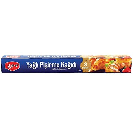 Roll-Up Yağlı Fırın Tepsi Pişirme Kızartma Kağıdı - 8 Metre - 10 Kutu