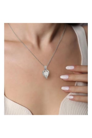 3 Adet İstiridye İçinde İnci Kolye – Orijinal Gerçek İnci, Kolye Ucu Ve Zincir, Hediyelik Pearl Necklace Oyster Pendant