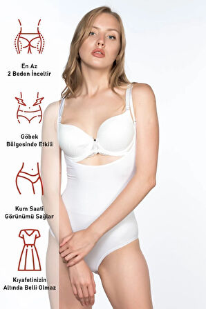 Beyaz 2023 Göğsü Açık Body Korse