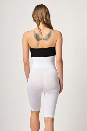 2044 Kadın Uzun Paça Seamless Double Boxer Korse Siyah