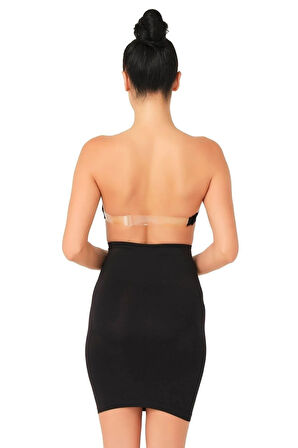 Kadın Siyah Dikişsiz Külotlu Jüpon Korse