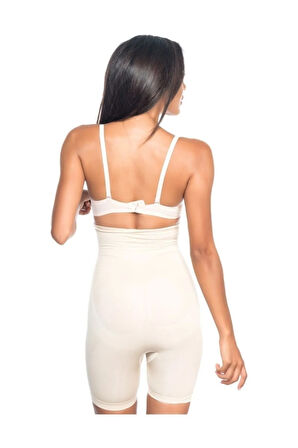 Kadın Siyah Çift Kat Yüksek Bel Uzun Paçalı Korse