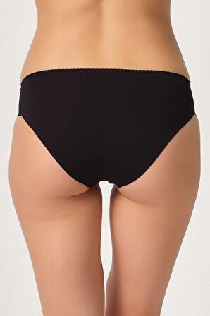 Kadın Siyah Lazer Kesim  Düşük Bel Külot Korse