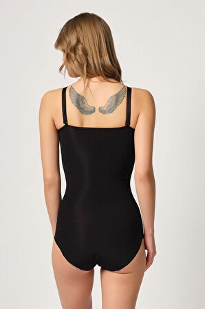 Kadın Siyah Balenli Double Body Korse
