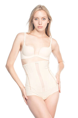 Kadın Ten Rengi Altı Agraflı Özel Slip Body Korse