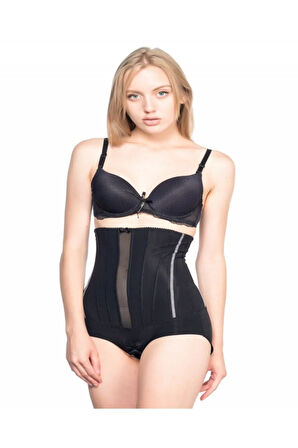 Altı Agraflı Özel Slip Body Korse Siyah 2886s