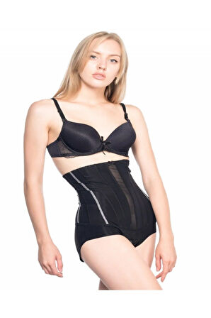 Altı Agraflı Özel Slip Body Korse Siyah 2886s