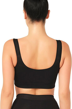 Siyah Toparlayıcı Sporcu Sütyen