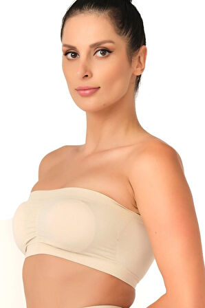 Seamless Straplez Pedli Sporcu Bustiyer 4022 Siyah