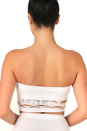 Seamless Straplez Çift Kat Örme Bustiyer 4050 Siyah