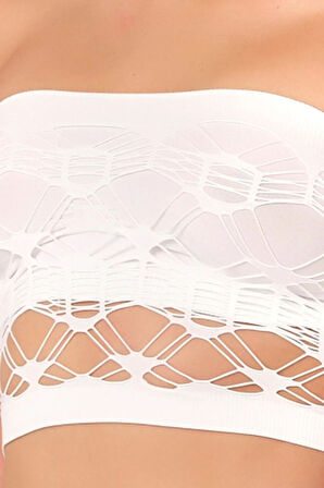 Seamless Straplez Çift Kat Örme Bustiyer 4050 Siyah