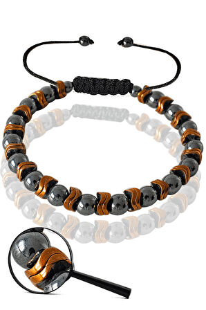 Sertifikalı Rose Hematit - Terahertz Taşı Bileklik (Ayarlamalı)