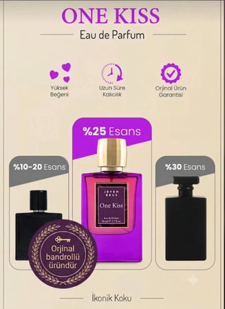 Jeven Brus One Kiss Eau de Parfum 50ml - Orjinal Bandrollü Uzun Süre Kalıcı Parfüm