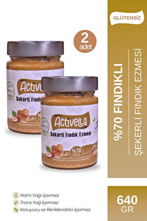 Activella Şekerli Fındık Ezmesi 320gr %70 Fındıklı X2