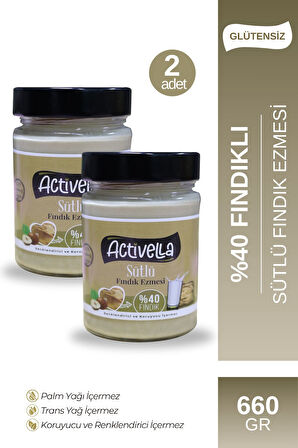 Activella Sütlü Fındık Ezmesi 330gr %40 Fındıklı X2