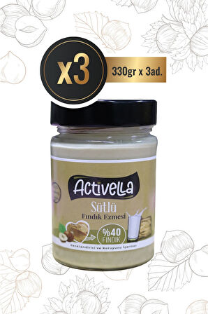 Activella Sütlü Fındık Ezmesi 330gr %40 Fındıklı X3