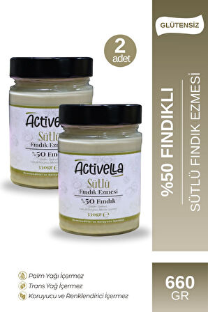 Activella Sütlü Fındık Ezmesi 330gr %50 Fındıklı X2
