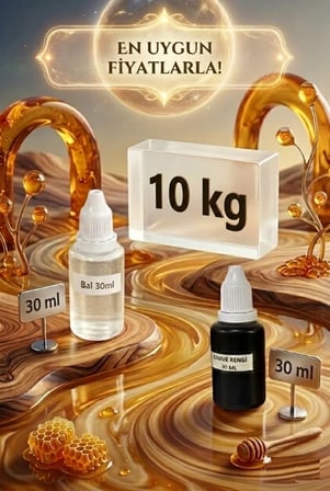 Kendi Sabununu Yap! 10 KG Şeffaf Sabun Bazı + Bal Esansı +Kahverengi Boya