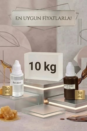 Kendi Sabununu Yap! 10 KG Şeffaf Sabun Bazı + Bal Esansı +Kahverengi Boya