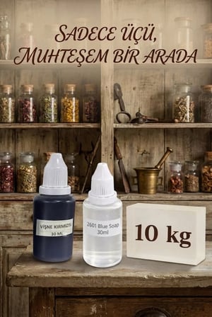Kendi Sabununu Yap! 10 KG Şeffaf Sabun Bazı + BlueSoap Esansı +Vişne Kırmızısı Boya