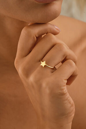 14 Ayar Altın Yıldız Yüzük