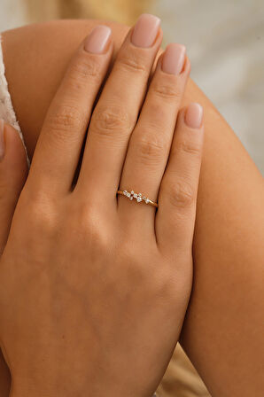 14 Ayar Altın Mini Taşlı Yüzük