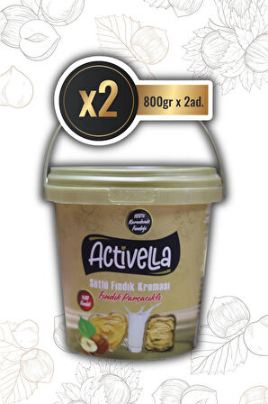 Activella Sütlü Fındık Kreması Parçacıklı 800gr %30 Fındıklı X2