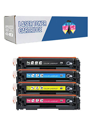 Safir Toner Canon CRG-055 i-Sensys LBP-664Cx CMYK 1 Set Çipsiz Muadil Toner