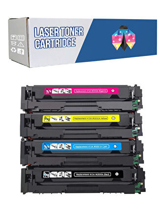 Safir Toner Hp 415A-W2030A LaserJet Pro MFP M454dn CMYK 1 Set  Çipsiz Muadil Toner