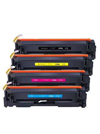 Safir Toner Hp 415A-W2030A LaserJet Pro MFP M454dn CMYK 1 Set  Çipsiz Muadil Toner