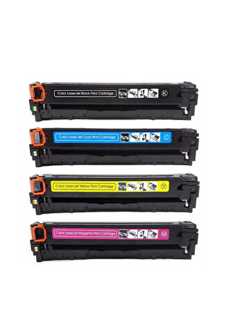 Safir Toner Hp 125A-CB540A Laserjet CP1215 - CP1217 CMYK  1 Set Muadil Toner