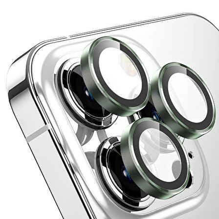 Apple iPhone 13 Pro Gerçek Cam Safir Lens Koruma Yeşil