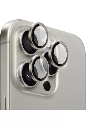 Apple iPhone 16 Pro Max Gerçek Cam Safir Lens Koruma Titanyum