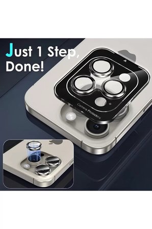 Apple iPhone 16 Pro Max Gerçek Cam Safir Lens Koruma Titanyum