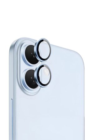 Apple iPhone 16 Gerçek Cam Safir Lens Koruma Mavi