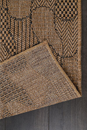 Jüt Tabanlı Hasır Dokuma Örme Bohem Halı Kilim