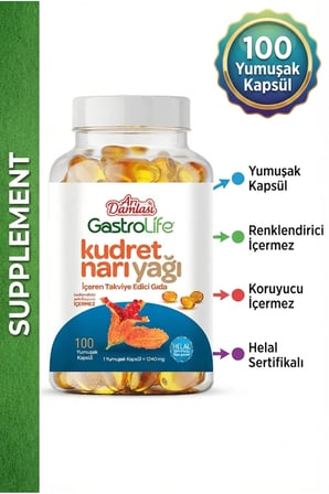 Kudret Narı Yağı İçeren Takviye Edici Gıda 100 Yumuşak Kapsül