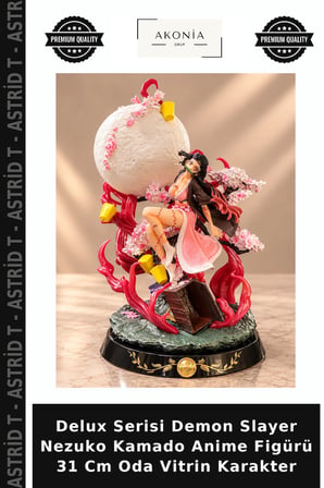 Delux Serisi Demon Slayer Nezuko Kamado Anime Figürü 31 Cm Oda Vitrin Karakter