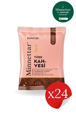 Minnettar Türk Kahvesi 24 x 100 Gr ( 24 Paket )