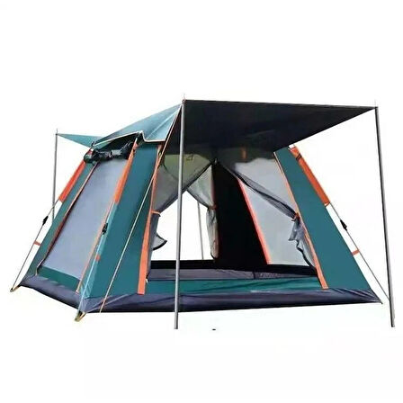Yek Outdoor 6 Kişilik Tam Otomatik Tenteli Kamp Çadırı- 3 Adet 0°Uyku Tulumu-Şişme Yatak